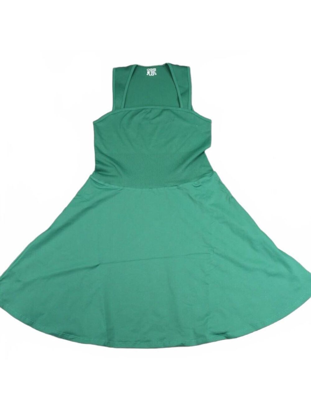 OQQ Women's Square Neck A-Line Dress Jungle Green XL